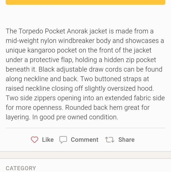 Profound Aesthetic Torpedo Anorak Jacket - Picture 5 of 7